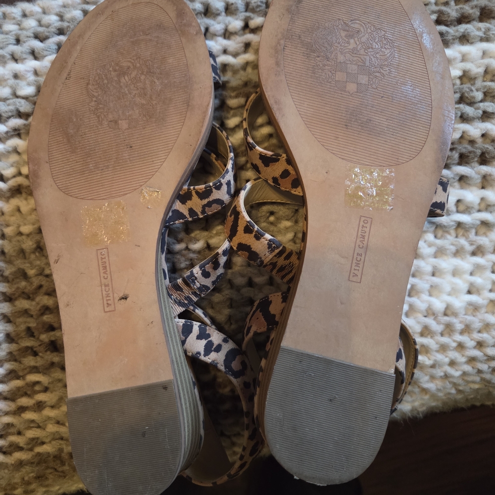 Vince Camuto Maylee Leopard Print Strappy Wedge Sandals - Picture 5 of 5